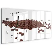 Tulup WANDUHR aus Glas 60x30 cm - Kaffeebohnen
