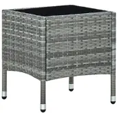 Furnicato Gartentisch Grau 40x40x45 Cm Poly Rattan