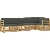 vidaXL Outdoor-Sofagarnitur 6 pcs Weiß und Anthrazit