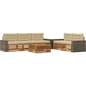 vidaXL Outdoor-Sofagarnitur 6 stk. Natur und Beige