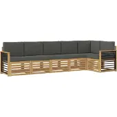vidaXL Outdoor-Sofagarnitur 6 pcs Weiß und Anthrazit