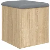 DELUKE Sitzbank JONA Mit Stauraum Sonoma-Eiche 42x42x45cm Aufbewahrungsbank Flurbank Garderobenbank