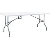 Furnicato Gartentisch Klappbar Weiß 180x72x72 Cm Hdpe
