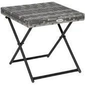 Furnicato Beistelltisch Polyrattan Klappbar 40x40x40cm Grau