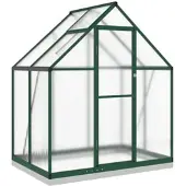 Furnicato Gewächshaus Mit Fundamentrahmen Grün 169x114x202 Cm Aluminimum