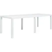 Furnicato Gartentisch Weiß 220x90x72 Cm Kunststoff Rattan-optik