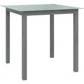 Furnicato Gartentisch Hellgrau 80x80x74 Cm Aluminium Und Glas