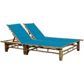Furnicato Sonnenliege Bambus Blau 200 X 130 X 24 87 Cm