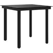 Furnicato Garten-esstisch Schwarz 80x80x74 Cm Stahl Und Glas