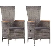 Furnicato Gartenstühle 2 Stk Mit Auflagen Poly Rattan Grau