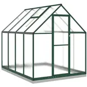 Furnicato Gewächshaus Mit Fundamentrahmen Grün 224x169x202 Cm Aluminimum