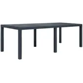 Furnicato Gartentisch Anthrazit 220x90x72 Cm Kunststoff Rattan-optik