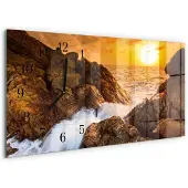 Tulup WANDUHR aus Glas 60x30 cm - Sonnenuntergang