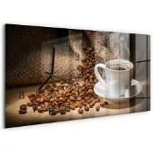 Tulup WANDUHR aus Glas 60x30 cm - Kaffee