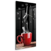 Tulup WANDUHR aus Glas 30x60 cm - Tasse Kaffee