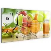 Tulup WANDUHR aus Glas 60x30 cm - Früchte und Saft