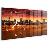 Tulup WANDUHR aus Glas 60x30 cm - Sonnenuntergang