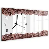 Tulup WANDUHR aus Glas 60x30 cm - Kaffeebohnen