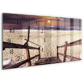 Tulup WANDUHR aus Glas 60x30 cm - Treppe zum Strand