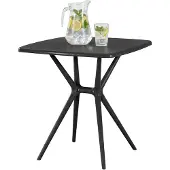 CLP Gartentisch Becky eckig 72 x 72 cm wetterfest winterfest UV-beständig schwarz