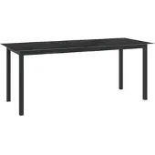 Furnicato Gartentisch Schwarz 190x90x74 Cm Aluminium Und Glas