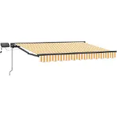 vidaXL Manueller Markisenrahmen mit LEDs Gelb, Weiß, Anthrazit 3 x 2 m