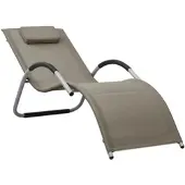 Furnicato Sonnenliege Textilene Taupe und Grau