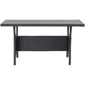 Furnicato Gartentisch Schwarz 120x70x66 Cm Poly Rattan