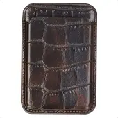 Selencia Croco Kartenhalter mit MagSafe - Choco Brown