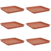 vidaXL Quadratisches Blumentablett 6 pcs Ziegelrot 36 x 36 x 2,5 cm