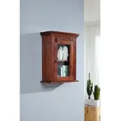MASSIVMOEBEL24.DE Hängevitrine Akazie 52x24x69 nougat lackiert OXFORD #1002