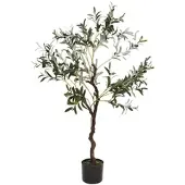 Wellhome - Künstlicher Olivenbaum im schwarzen Topf 116cm