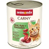Animonda Carny Sparpaket Adult 24 x 800 g - Rind, Pute + Kaninchen