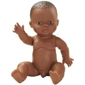 Paola Reina Babypuppe Gordi Junge dunkel 34cm Vinyl Puppe