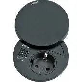 Schulte elektrotechnik EVOLine Circle80 Hide, mit Schukosteckdose, schwarz matt