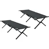 Syfax Klapp Schlafbett fürs Camping 2 pcs Schwarz 193 x 69 x 45 cm