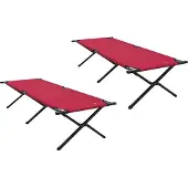 Syfax Klapp Schlafbett fürs Camping 2 pcs Rot 210 x 80 x 46 cm