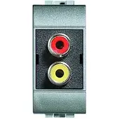 Legrand BTicino NT4269R Steckdose 2xRCA (Cinch) Lötanschluss 1M Tech