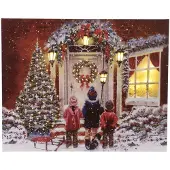 Décoris LED Leinwand Fiberglas 2x40x50 cm Multi Weihnachtsbeleuchtung (multi)