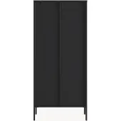 En.casa Vitrinenschrank Vinterhavn 180x80x35 cm Stahl Schwarz