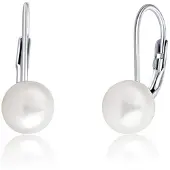 JVD Silver earrings with real pearls SVLE0476XD2P1 - Diameter: 0.7 cm
