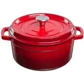 Sans marque Emailierter Gusseiserner Topf 4,7 l in Rot