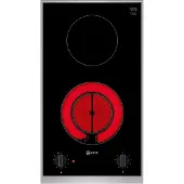 NEFF TL13FK1T8, Schwarz, Edelstahl, Integriert, 30 cm, Keramik, Glaskeramik, 2 Zone(n)