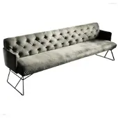 KAWOLA Esszimmerbank CHARME Velvet silber 166cm