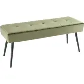 Riess Sitzbank BOUTIQUE - 100cm grün Samt schwarze Metallbeine