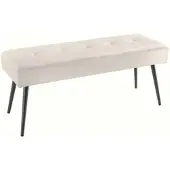 Riess Sitzbank BOUTIQUE - 100cm champagner Samt schwarze Metallbeine