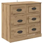 vidaXL Sideboard Artisan-Eiche 70 x 35,5 x 67,5 cm Holzwerkstoff