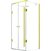 Glaszentrum Hagen GZH 90x80x90x195 cm Ares U-Duschkabine GOLD