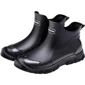 Qugou GmbH Regenstiefel Outdoor Rutschfeste Regenschuhe Schwarz Größe: 43