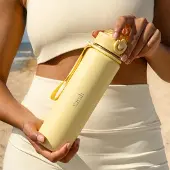 Yoursurprise Personalisierte Bloom - Trinkflasche - Edelstahl - Buttergelb